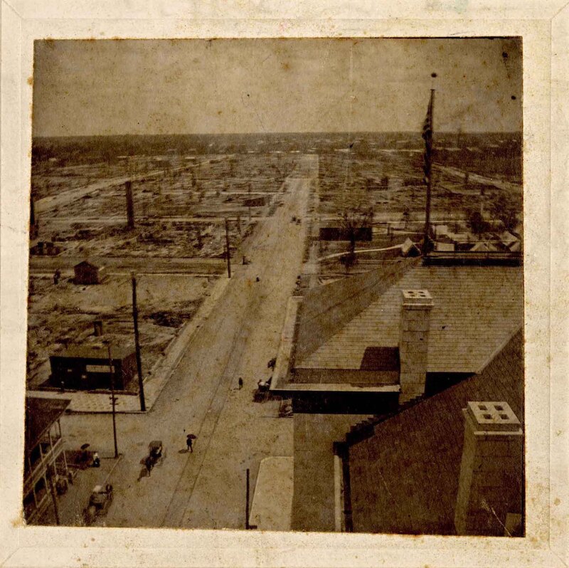 Burned Aerial of Jacksonville, Corner of Forsyth and Hogan