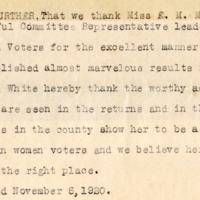 Section from Meeting of the Republican Executive Committee of Duval County, November 6, 1920 Minutes